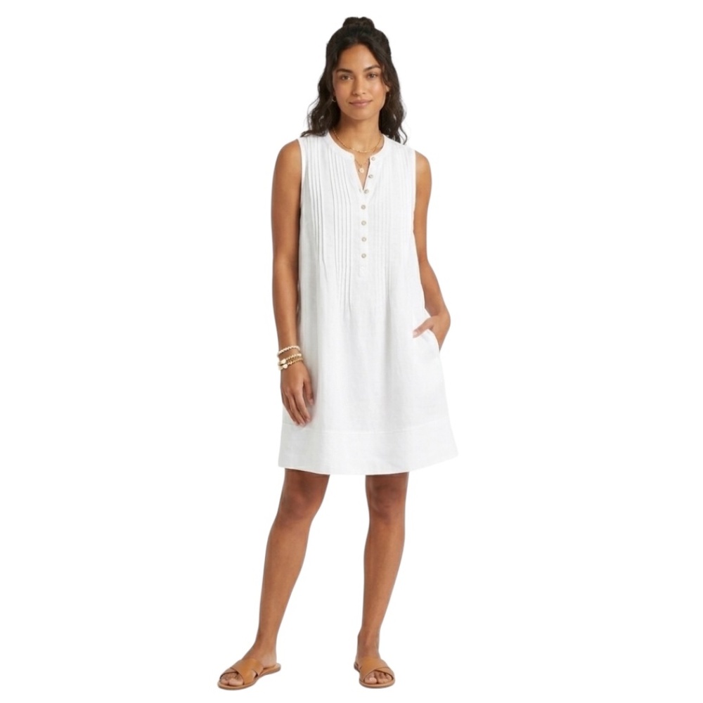 Faherty White Sleeveless Midi Tunic Dress